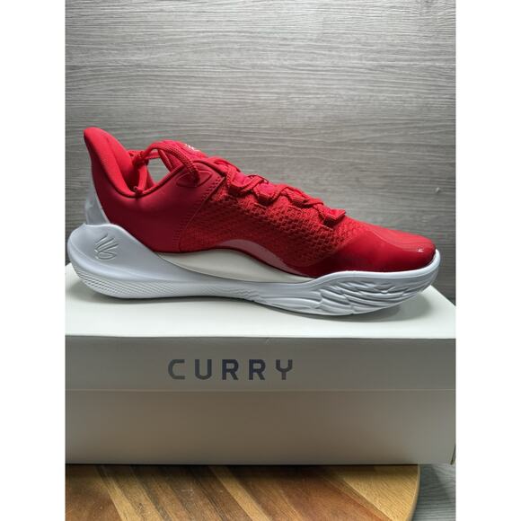 Men\'s Under Armour Curry Flow 9 Basketball Shoes 3025631-100 White/Red Size 12 main image 4